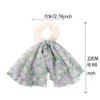 Flower Hair Scarf Scrunchies Chiffon Short Hair Ribbon Scarf Scrunchies Ties
