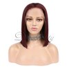 Dorabeauty Short Bob Wigs Color Burgundy #99j Human Hair Lace Front Wigs for Black Women 130% Density 12" Inch Pre Plucked Hairline with Baby Hair