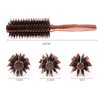 Healthcom 3-in-1 Premium Brush Set for Women & Men: Natural Boar Bristle Round Hair Brush, Nylon Pin Styling Brush, Wooden Comb for Drying, Curling, and Styling Hair