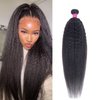 DAIMER 18 Inch Yaki Straight Human Hair Weave Brazilian Kinky Straight Hair Bundles sew in Real Unprocessed Virgin Weft Relaxed Hair Extensions