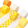 PartyWoo Crepe Paper Streamers 6 Rolls 492ft, Pack of Orange, Dot, Yellow, Pastel Yellow, Ivory and White Crepe Paper for Birthday Decorations, Baby Shower Decorations (1.8 Inch x 82 Ft/Roll)