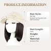 CHRSHN Hat Wigs for Women Baseball Cap With Hair Extensions Synthetic Short Straight Bob Hat with Hair Attached for Women Adjustable Hat Wig for Daily Use (6A)