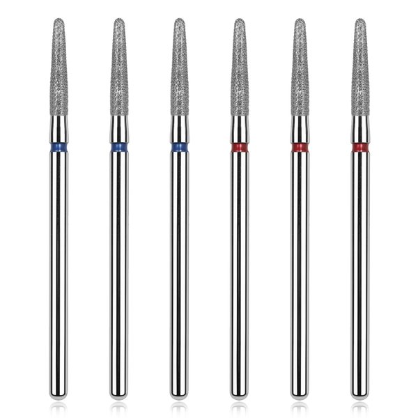 cobee Nail Drill Bit Set, 6Pcs Cuticle Drill Bit for Nail Diamond Drill Bit Professional Cuticle Clean Nail Drill Bit Safety Remove Cuticle Dead Skin Cleaner Tool for Nail Salon Home DIY Use