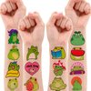 Cute Frog Temporary Tattoos Sticker Theme Themed Birthday Party Supplies Favors Decorations Decor 8 Sheets 85PCS Funny Tattoo Stickers Gifts for Kids Girls Boys Class School Rewards Carnival Christmas