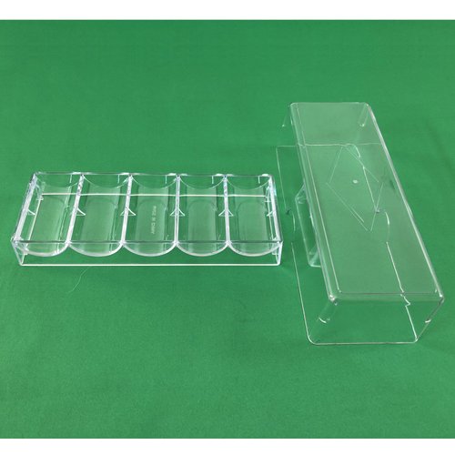 Yuanhe Clear Acrylic Poker Chip Tray with Cover-Holds 100 Chips ¡­