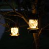 Solar Lanterns Outdoor Hanging-2 Pack Waterproof Landscape Lights Solar Table Lamps with Retro Design, Warm Fairy Lights