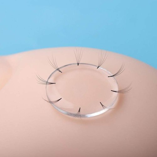8 Pcs Easy Fan Volume Lash Pad Silicone Round Blossoming Lashes Pallet Eyelash Holder for Eyelash Extension Supplies (Clear)