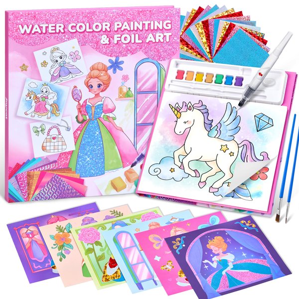 JoyCat Paint with Water Coloring Books, Art & Craft Activity, Princess No Mess Art for Kids Ages 4-8, Craft Kits & Supplies, DIY Creative Activity, Presents for Girls & Boys