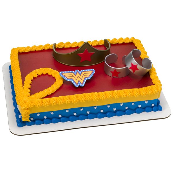 DecoPac 7222, Wonder Woman Strength and Power Cake Toppers, 3", count of 4