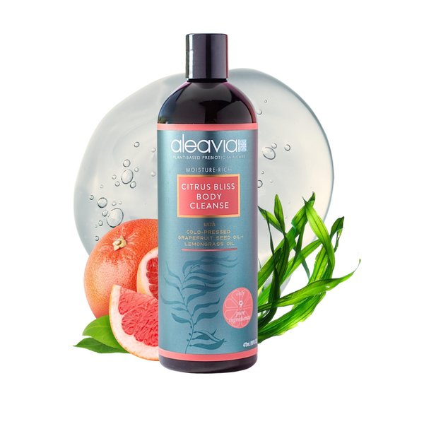 Aleavia Citrus Bliss Body Cleanse – Organic & All-Natural Prebiotic Body Wash, Scented with Pure Essential Oils – Nourish Your Skin Microbiome – 16 Oz.