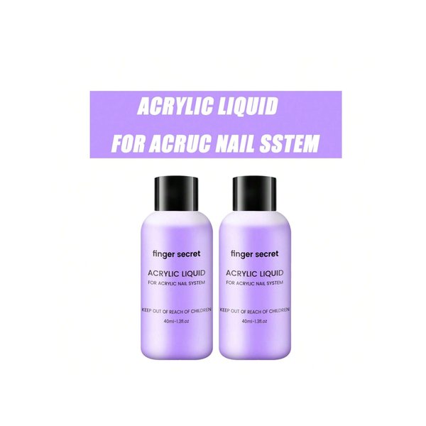 finger secret Acrylic Monomer Liquid,2PCS Nail Acrylic Liquid 40ml/1.3fl.oz,Monomer Acrylic Nail Liquid,Acrylic Liquid for Acrylic Powder Nails Extension for Nail Art Manicure DIY