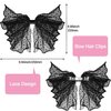 OIIKI 2 Pack Korean-Style Lace Mesh Barrette Hair Clips, Breathable Flower Dot Clips for Wedding, Party, Valentine's Day (Black, White)
