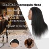 Mannequin Head with Human Hair Manikin Head 16 inch 100% Real Hair Doll Head for Hair Styling Salon Training Head Cosmetology Braiding Practice Mannequin Manikin Head Hairdresser (16 Inches)