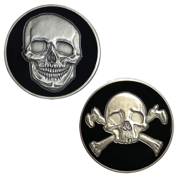 MotorDog69 Skull & Crossbones Challenge Coin Pack of 2