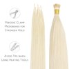 WENNALIFE I Tip Hair Extensions Human Hair, 50g 100s 16 Inch Platinum Blonde Remy Itip Human Hair Extensions Invisible Itips Straight I Tips Fusion Extensions Real Human Hair