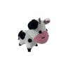 Skelapparel Dog Teeth Cleaning Organic Cotton Crochet Squeaky Dog Toy for Small Dog - Cow
