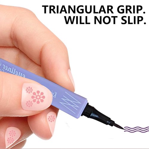 Metfdlaig Purple Liquid Eye Liner Pen with Ultra Fine Felt Tip, 24 Hours Waterproof & Smudge-proof Eyeliner Pen, Quick Drying Formula Long Lasting High-Pigmented Eye Makeup Gift Kit(Purple)