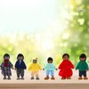 ONEST 23 Pieces Wooden Dollhouse Family Set Mini People Figures Dollhouse Dolls Wooden Doll Family Pretend Play Figures Accessories for Pretend Dollhouse Toy