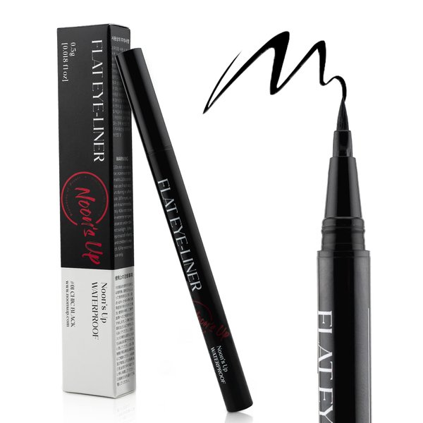 NOON'S UP Waterproof Liquid Eyeliner Pen - Waterproof Eyeliner, Black Eyeliner, Chic-Black, Quick Dry, Fineliner Multiliner, Ultra-Slim & Bold Brush - 0.081oz