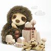 YOHAKI Sloth Plush Animal, 11.02" Cute Stuffed Sloth with 3 Baby Sloths, Easter Stuffed Sloth Animal, Washable Plush Toys, Cute Three Toed Sloth Birthday Gifts for Kids Boys and Girls, Brown
