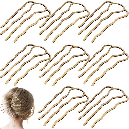 Hair Clips Clip, 8 Pack Hair Pins for Women Wedding Hair Accessories Buns, U Shape Hair Stick Sticks, French Hair Pin Hair Styling Accessories, Bronze