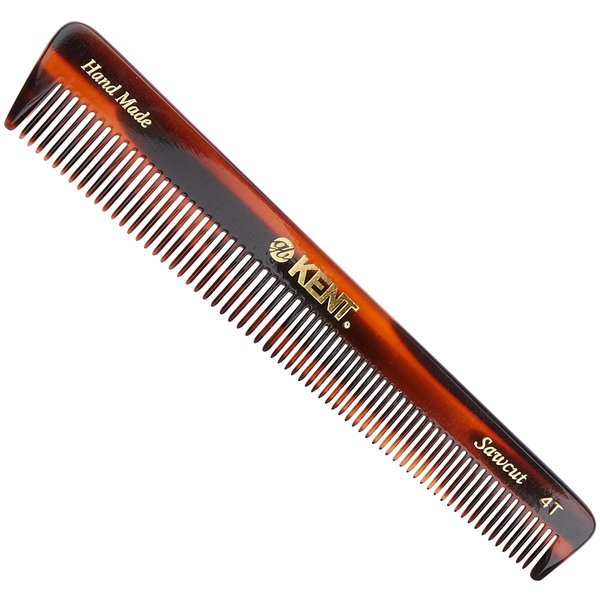 Kent 4T 6 Inch Double Tooth Hair Dressing Comb, Fine and Wide Tooth Dresser Comb For Hair, Beard and Mustache, Coarse and Fine Hair Styling Grooming Comb for Men, Women and Kids. Made in England