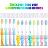 Patelai 12 Pcs Kids Toothbrush for Age 2 and Above Children Manual Toothbrush Set Soft Contoured Bristles Boys and Girls Cute Colorful Toothbrush with Suction Cup for Storage