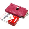 100'S 2pc Two Color Set Genuine Soft Leather Cigarette Case with Lighter Pocket Fit 100mm, 84's HOT Pink + LT. Brown