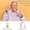 Bluetooth Rechargeable Hearing Aid for Seniors & Adults Soft Ear Hook 360° Rotation Universal Fit Easy Use Premium Comfort Design