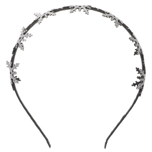 Frcolor Christmas Snowflake Headband Hair Bands Adorable Cute Glitter Snowflake Hair Hoops Xmas Party Favors Supplies for Kids Girls (Silver)