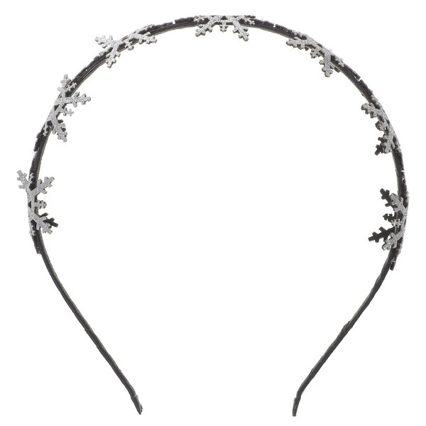 Frcolor Christmas Snowflake Headband Hair Bands Adorable Cute Glitter Snowflake Hair Hoops Xmas Party Favors Supplies for Kids Girls (Silver)
