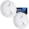 Five Oceans 8" Boat Hatch, 2-Pack Marine Round Inspection Deck Plate Hatch with Detachable Cover, UV-Resistant ABS White Plastic, for Pontoon, Fishing Boat, Bass Boat, Yacht, Sailboat, RVs - FO571-M2
