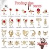 94 Pcs Gold Metal Halloween Nail Charms, Assorted Alloy 3D Spider Snake Skull Hand Horror Nail Charms Skeleton Bows Nail Gems and Charms for Nail Jewelrys Halloween Holiday Nail Art Gems