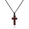 JISHGS Natural Wood Cross Pendant Necklace for Men Women Boy Girls ， Cross for Car Mirror Pendant,Wooden Cross Necklace Gift (Brown)