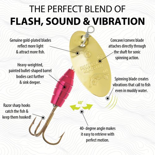 Panther Martin PMMR_4_G Metallic Deluxe Barrel Body Spinners Fishing Lure - Gold - 4 (1/8 oz)