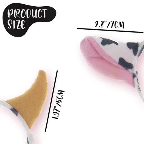 BOGAZNET Cow Ears Cow Print Party Supplies for Cow Party Cow Print Baby Shower Сow Ears Headband Cow Birthday Decorations Cow Ear Headband