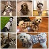 KOOLTAIL Dog Raincoat Hooded Slicker Poncho with Leash Hole, Dog Raincoat for Small Medium Dogs, Waterproof Dog Rain Jacket with Reflective Strip, Adjustable Breathable Plaid Puppy Rainwear-Beige