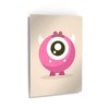 Smile Art Design Lovely Pink Monster Cream Background METAL PRINT Kids Room Decor Metal Wall Art Baby Room Decor Kids Room Decor Nursery Decor Made in the USA- 12x8