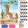 PLULON Pin The Tail on The Donkey Birthday Games for Kids Mexican Donkey Game Poster with Tail Stickers Donkey Party Favors Carnival Birthday Fiesta Home Wall Decor Classroom Family Activities
