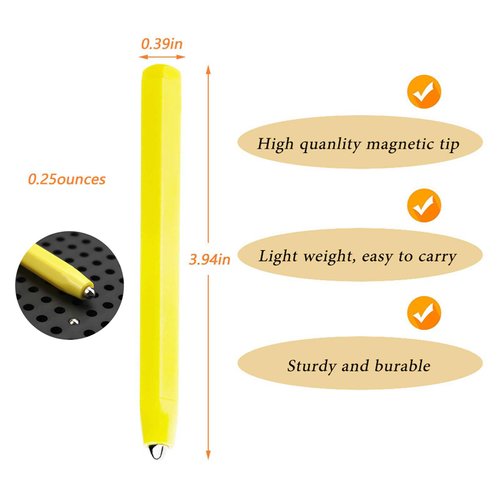 Replacement Stylus Magnetic Drawing Pen Magnet Replacement Pens for Magnetic Drawing Board Pen Replacement Magnapad A to Z and Numbers 0-9 (Yellow)