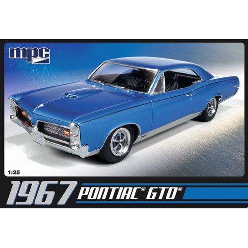 MPC: 1:25 Scale Model Kit - 1967 Pontiac GTO - Blue, 85+ Parts - Skill Level 2, Authentic Vehicle Building Kit, Replica Classic Car, Age 14+