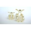 Small/medium clear hair claw clip for fine, thin hair with pearls and crystals (Size: 2.5)