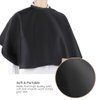 OKA Black Makeup Cape, Professional Makeup Short Hair Cape Waterproof Shampoo Adjustable Barber Cape, Lightweight Comb-out Barber Apron Hairdressing Shampoo Cape for Makeup Artist