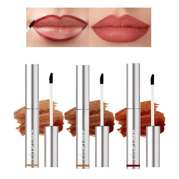 3PCS Peel Off Lip Liner, Light Brown/Dark Brown/Burgundy Long Lasting Lip Liner Stain,Matte Tattoo Lip Liner Stain Peel Off,Infused with Hyaluronic Acid & Vitamin E