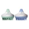 Hair Shampoo Brush and Scalp Exfoliator - Soft Silicone Scalp Massager Hair Growth Stimulator for Wet or Dry Hair - In Shower Scalp Scrubber for Dandruff Removal Made with Recycled Wheat Straw 2 Pack