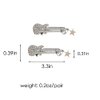 ZHOUMEIWENSP Y2k Metal Hair Clips Retro Rhinestone Guitar Hairpin with Punk Clips Novelty Hair Style Making (Silver)