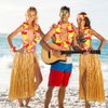 MIVOEDIK Grass Skirt for Adults, Women, Grils Hula Skirt for Hawaiian Luau Party Outfits with Flower Leis and Sunglasses