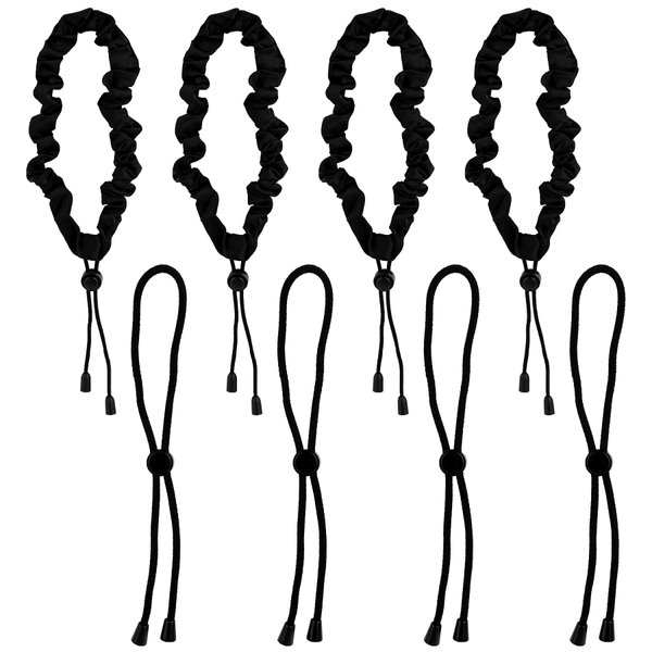 Framendino, 8 Pack Black Adjustable Length Elastic Satin Hair Ties Sliding Ponytail Holders Hair Band for Afro Puff Women Hair Accessories