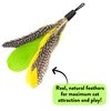 Jackson Galaxy Gotcha! Feather Wand Toy Attachment - Interactive Wand Toy, Feather Refill