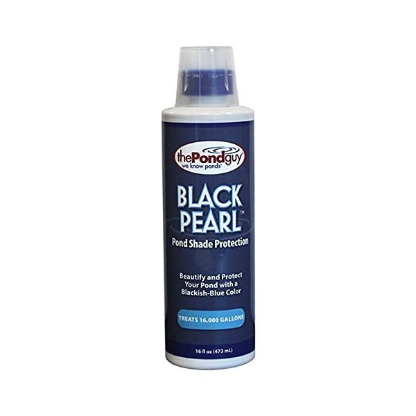 The Pond Guy Black Pearl Pond Dye, for Water Gardens & Koi Fish Ponds, Ecofriendly, Clean & Clear Water, No Mixing & Easy to Use, Enhances Natural Color, Treats up to 16,000 Gallons, 16 oz
